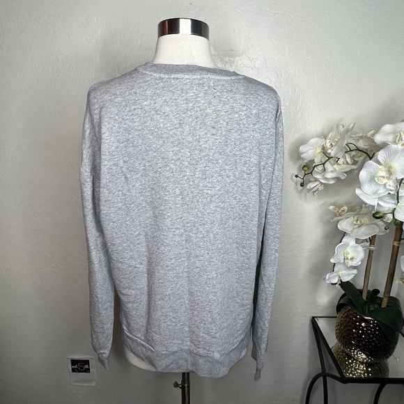 All Saints Sweater Gray Red NYC New York City Graffiti Oversized Crewneck XS - Picture 4 of 7